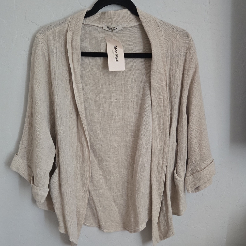AYSO KAI Women's Beige Cardigan Sweater